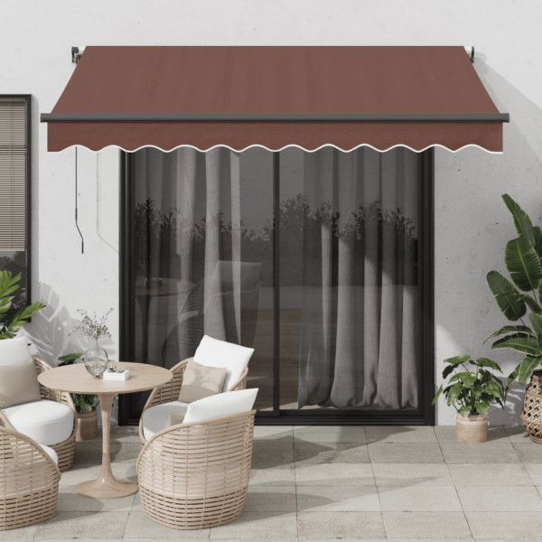 Toldo retráctil automático marrón 350x250 cm D