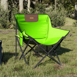 Sillas de camping con bolsillo plegables 2 unidades verde D