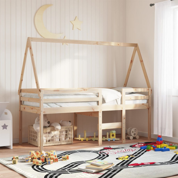 Cama infantil madeira de pinheiro sólido 199x95.5x88 cm D