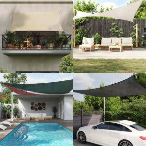 Toldo de vela cuadrado HDPE gris claro 160 g/m² 3x3 m D