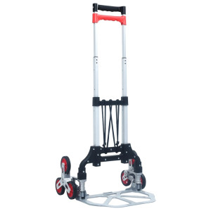 Carrito de transporte plegable de aluminio plateado 70 kg D