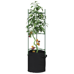 Tutor de tomate com 2 peças em aço e saco PP 116 cm D