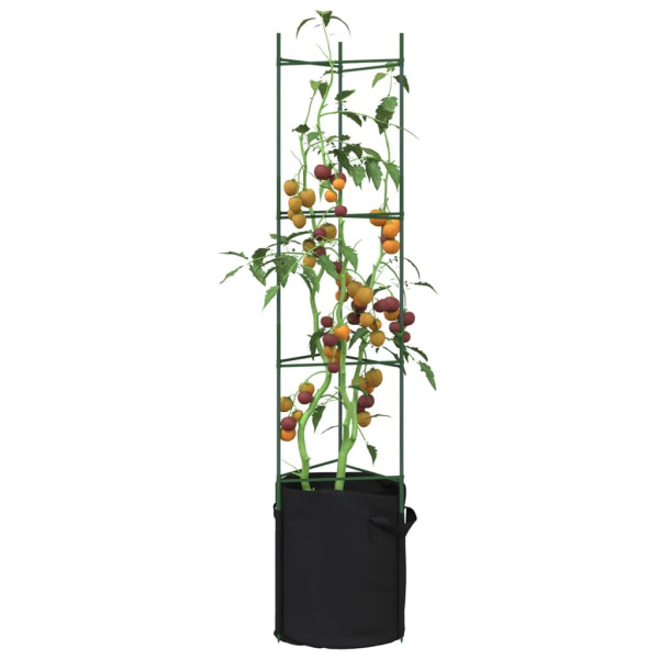 Tutor para tomates con bolsa 2 uds de acero y PP 154 cm D