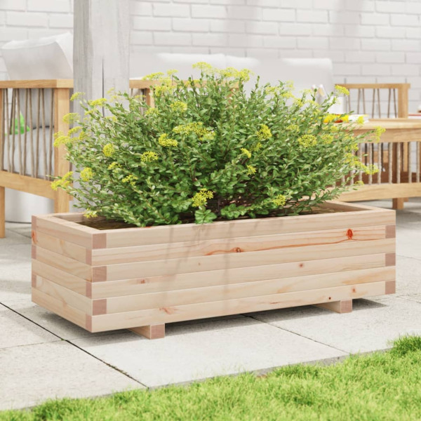 Jardinera madera maciza de pino 90x40x26.5 cm D