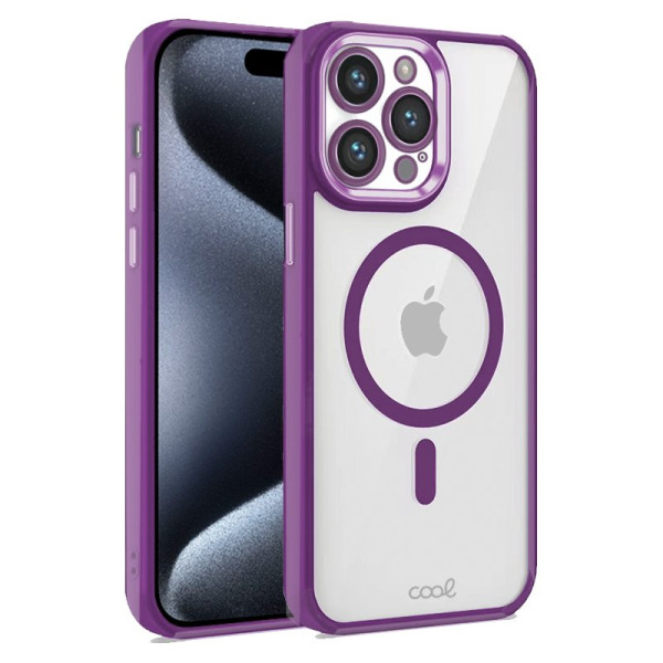 Carcasa COOL para iPhone 15 Pro Magnética Borde Violeta D