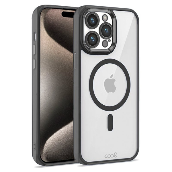 Carcasa COOL para iPhone 15 Pro Max Magnética Borde Negro D