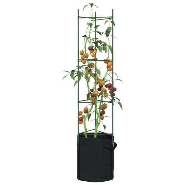 Estacas de tomate com saco 6 unidades de aço e PP 154 cm D