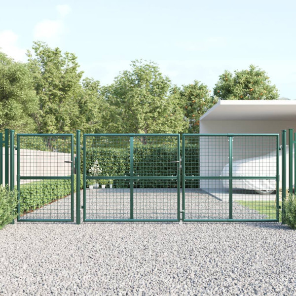 Porta de malha de aço galvanizado verde 400x175 cm D