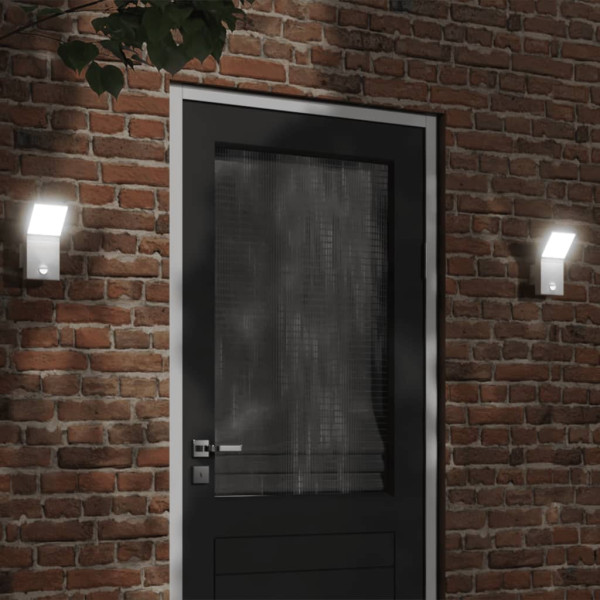 Candeeiro de parede exterior LED com sensor de alumínio branco D