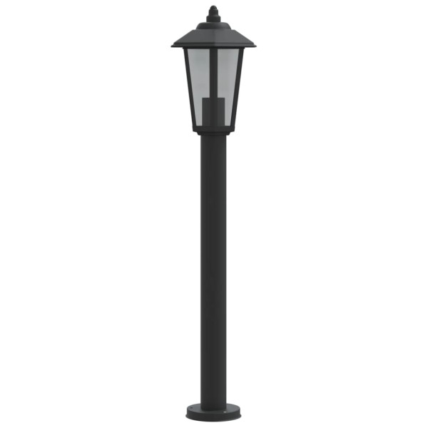 Lámparas de suelo de exterior 3 uds acero inoxidable negro 80cm M 5