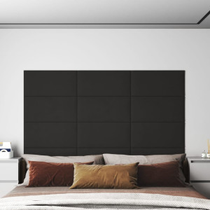 Paneles de pared 12 uds terciopelo negro 60x30 cm 2.16 m² D