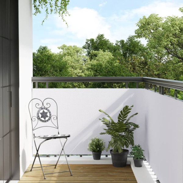 Toldo para varanda sintético branco rattan 400x100 cm D