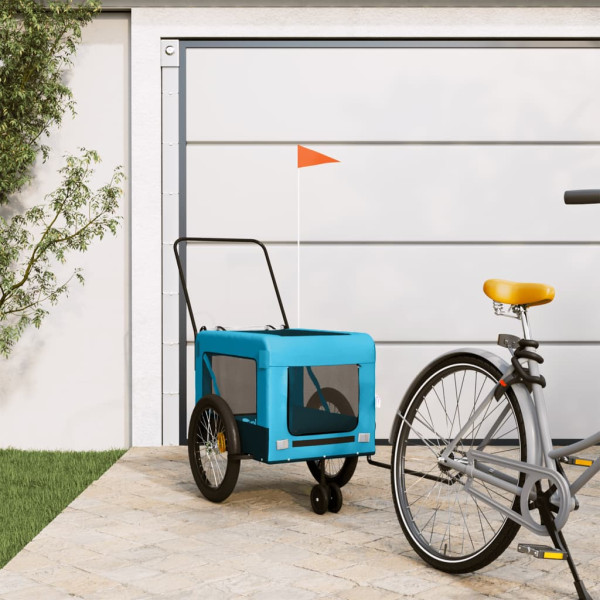 Reboque de bicicleta animais de estimação tecido de ferro Oxford azul preto D