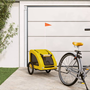 Trailer de bicicleta para animais de estimação em ferro Oxford pano amarelo D