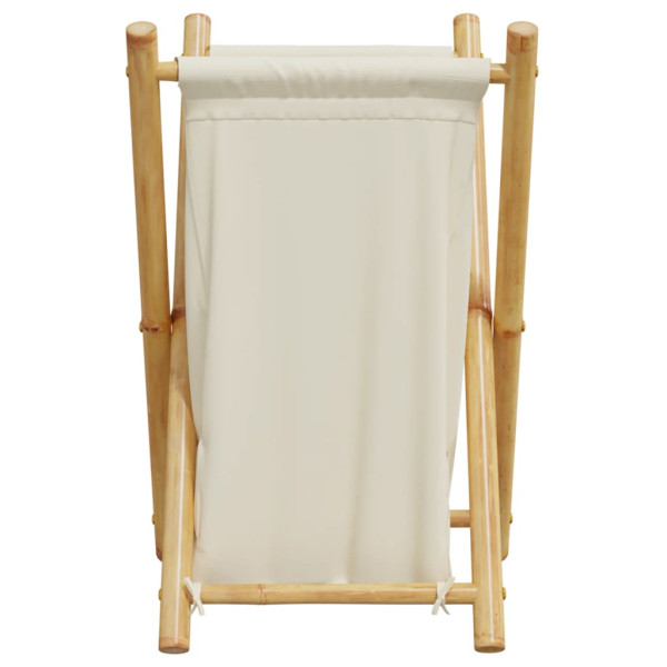 Cesto de roupas sujas de creme bambu branco 41.5x36x63.5 cm D