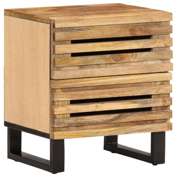 Mesita de noche de madera maciza de mango rugosa 40x33x46 cm D