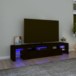 Mueble de TV con luces LED Negro 200x36.5x40 cm D