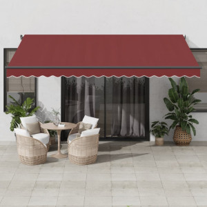 Toldo retráctil manual color burdeos 450x350 cm D