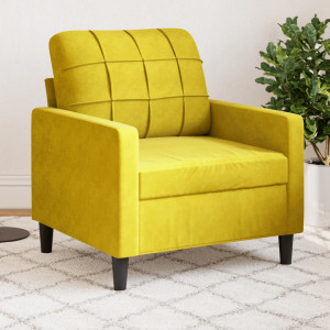 Sillón de terciopelo amarillo 60 cm D