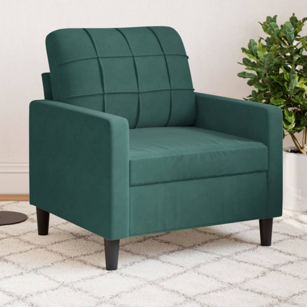 Poltrona de veludo verde escuro 60 cm D