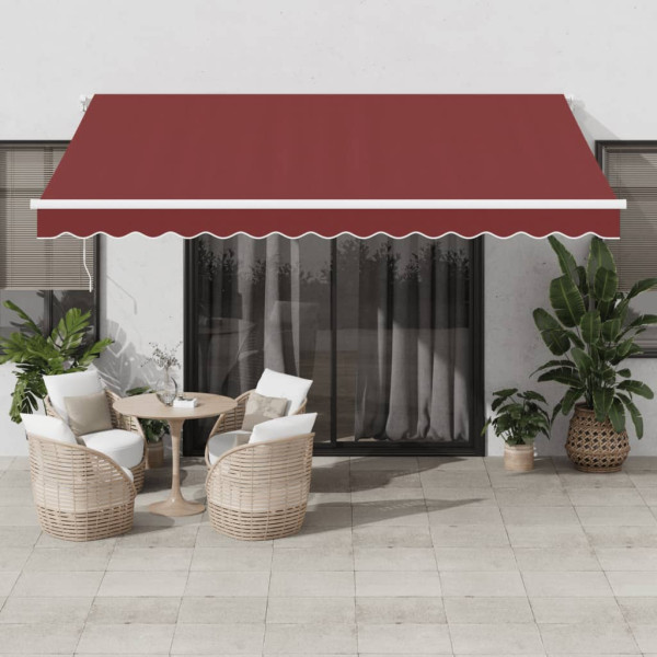 Toldo retráctil automático burdeos 400x300 cm D