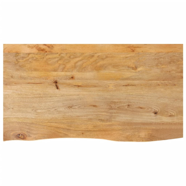 Tablero de mesa borde natural madera maciza mango 100x60x2.5 cm D