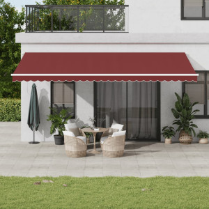 Toldo retráctil automático burdeos 600x300 cm D