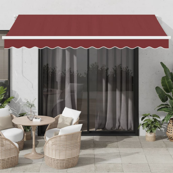 Toldo retrátil automático com luzes LED bordô 350x250 cm D