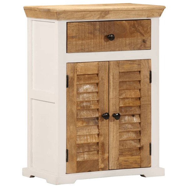 Aparador madera maciza mango rugosa blanco marrón 55x30x73 cm D