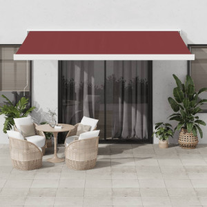 Toldo retráctil automático burdeos 400x300 cm D