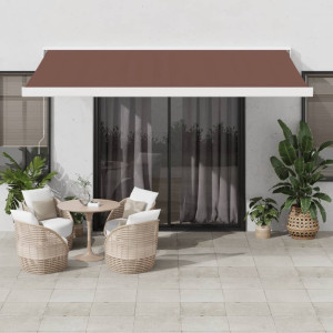 Toldo retráctil automático marrón 450x300 cm D