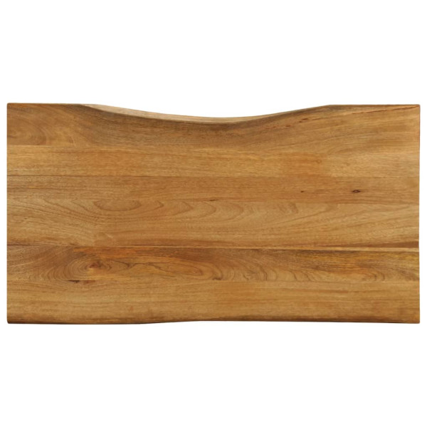 Tablero de mesa borde natural madera maciza mango 100x60x2.5 cm D