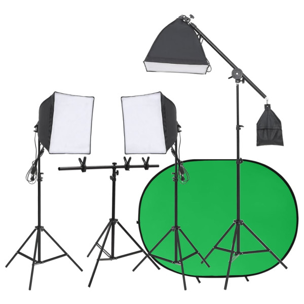 Kit de estudio fotográfico con iluminación y fondo D