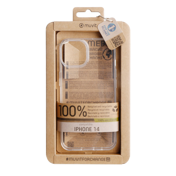 Funda muvit recycletek para apple iphone 14 transparente D