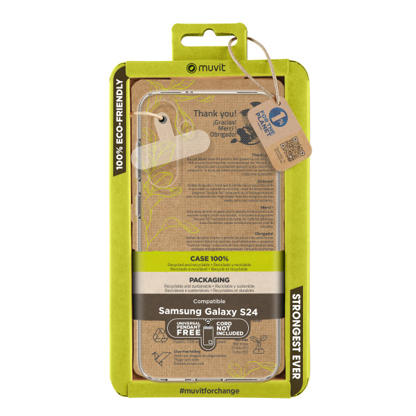 Capa Muvit Recycletek para Samsung Galaxy S24 Transparente D