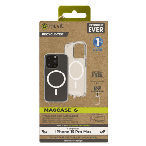 Capa Muvit Recycletek Magsafe para Apple iPhone 15 Pro Transparente D