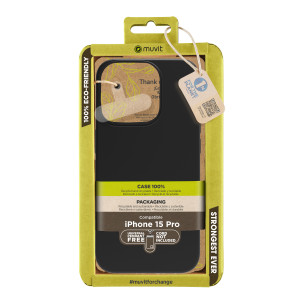 Capa Muvit Recycletek para Apple iPhone 15 Pro Preto D