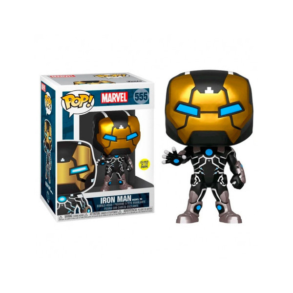 Funko pop maravilha 80o modelo homem ferro 39 brilho no escuro 43965 D