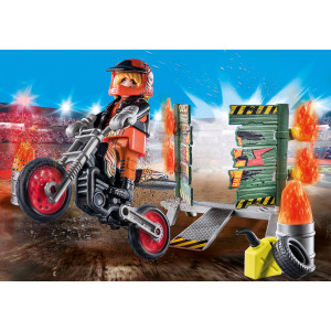 Playmobil starter pack stuntshow motocicleta com firewall D