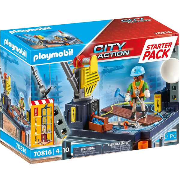 Playmobil starter pack construção com grua D