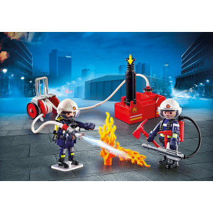 Playmobil ciudad accion -  bomberos con bomba de agua D