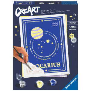 Kit para pintura com números Ravensburger criar série tendência d zodiac: Aquário D