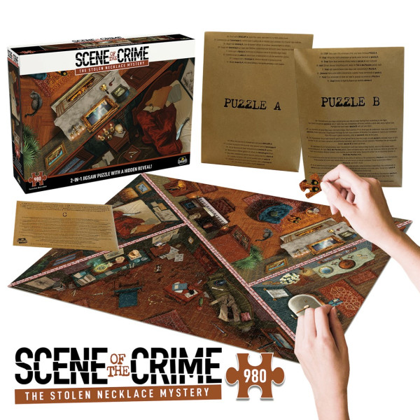 Juego de mesa puzzle escena del crimen el misterio del collar robado D