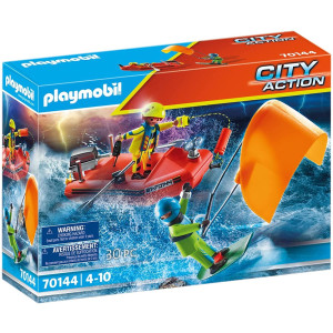 Playmobil rescate maritimo : rescate de kitsurfer con bote D