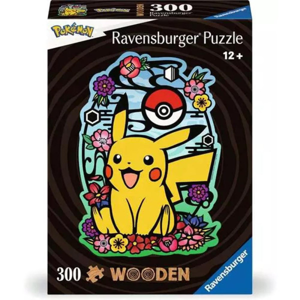 Quebra-cabeça de madeira Ravensburger pokemon pikachu 300 peças D