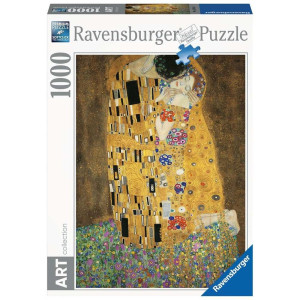 Quebra-cabeça ravensburger klimt: beijo 1000 peças D