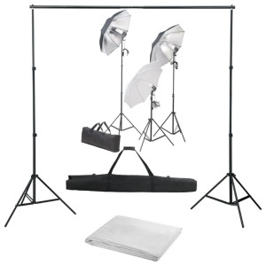 Kit de estudio fotográfico con set de luces y fondo D