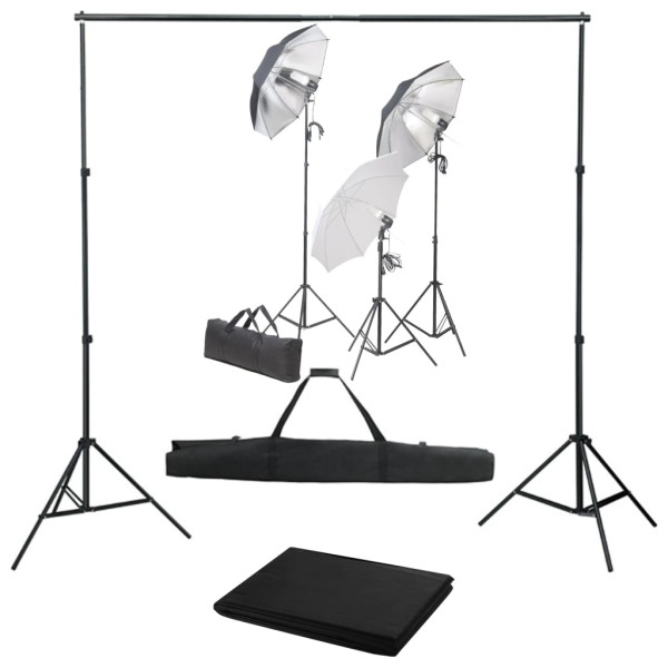 Kit de estudio fotográfico con set de luces y fondo D