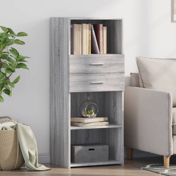 Aparador alto madera de ingeniería gris Sonoma 50x42.5x124 cm D