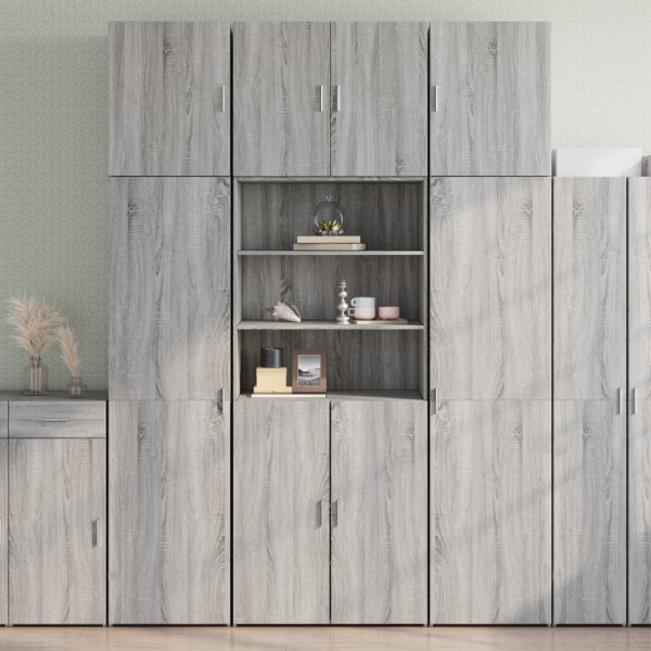 Aparador alto madera de ingeniería gris Sonoma 80x42.5x249 cm D